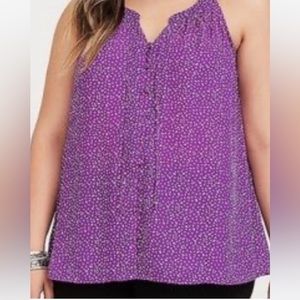 Torrid Chiffon Purple Polka Dot Blouse